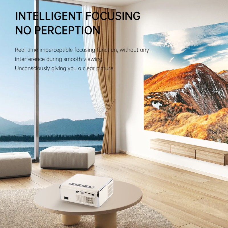 جهاز عرض منزلي عالي التجويف باللون الأبيض 4K فائق الوضوح، جهاز عرض تعليمي للأعمال، جهاز عرض لاسلكي