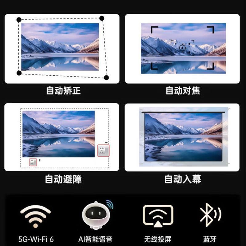 جهاز عرض منزلي فائق الوضوح، عرض نهاري، جدار أبيض، فندق B&B، مكتب تجاري، تعليم التركيز التلقائي