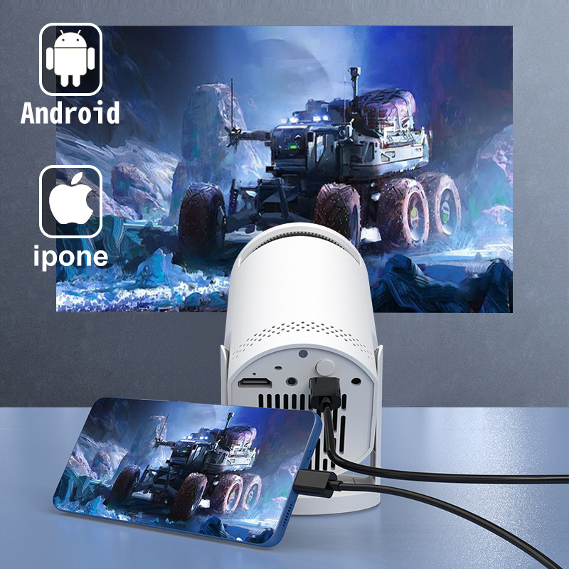 جهاز عرض Hy300 عبر الحدود، جهاز عرض منزلي عالي الدقة للهاتف المحمول، شاشة عرض لاسلكية، جهاز عرض محمول صغير الحجم