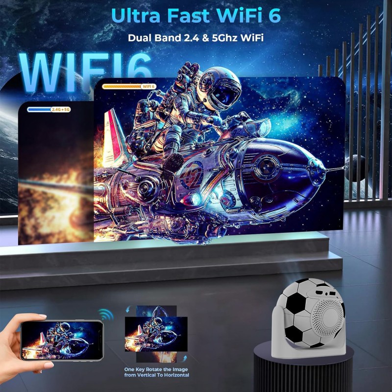 عبر الحدود جديد Jy360 عالية الوضوح جهاز عرض ذكي غرفة المعيشة المنزلي جدار الإسقاط المسرح المنزلي أندرويد كرة القدم الإسقاط