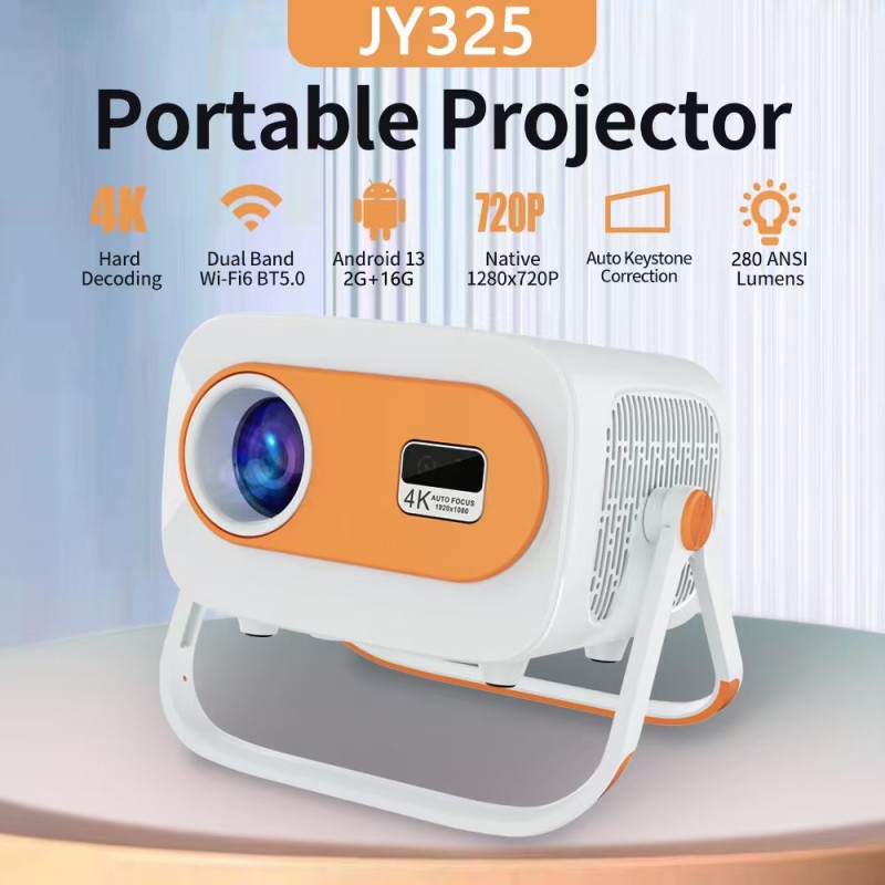 جهاز عرض أندرويد منزلي عبر الحدود عالي الوضوح 4K جهاز عرض ذكي محمول للمسرح المنزلي والمكتب