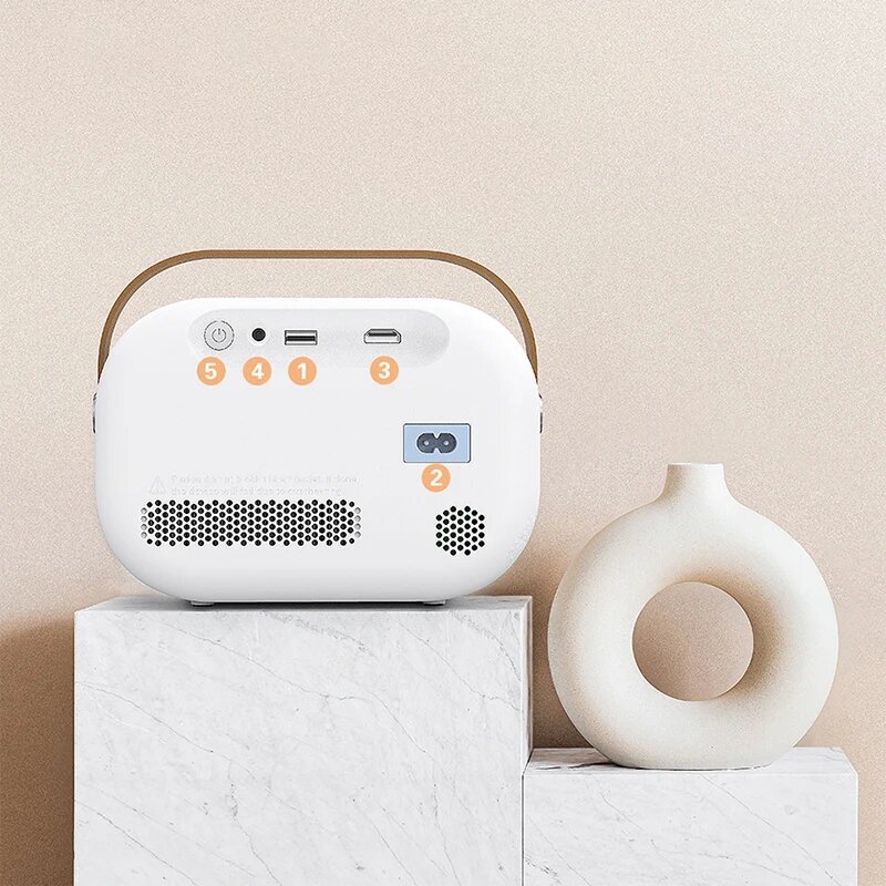 جهاز عرض عالي الدقة على الحائط داخلي 1080 بكسل حقيبة حفلات عائلية ذكية مع شاشة كبيرة