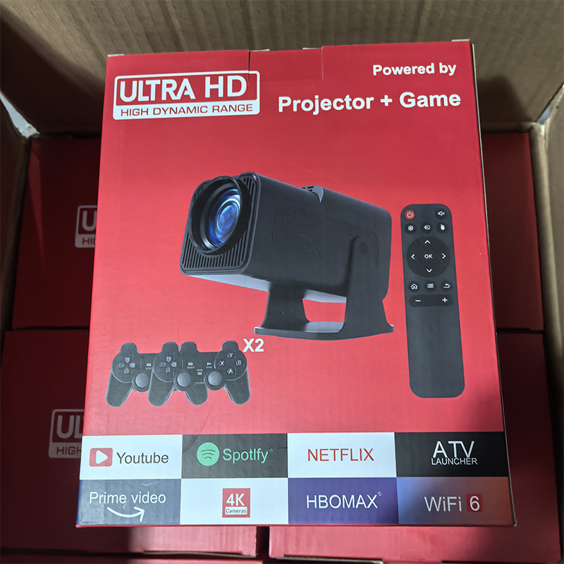 جهاز عرض ألعاب منزلي متعدد الإمكانات Hy320Mini متعدد الإمكانات، جهاز عرض محمول للحفلات المنزلية