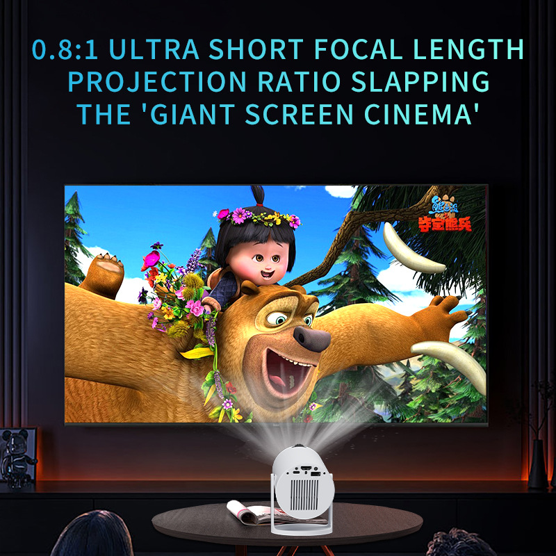 جهاز عرض صغير Hy300Pro + عبر الحدود يعمل بنظام أندرويد 4K مسرح منزلي مقاوم للغبار وصامت للتخييم في الهواء الطلق