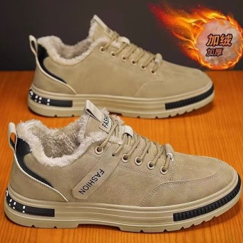 أحذية رجالية 2025 موقع بناء شتوي جلد للعمل مقاوم للماء ومضاد للانزلاق ومقاوم للاهتراء أحذية عمل مقاومة للبرودة ودافئة أحذية قطنية مبطنة بالصوف