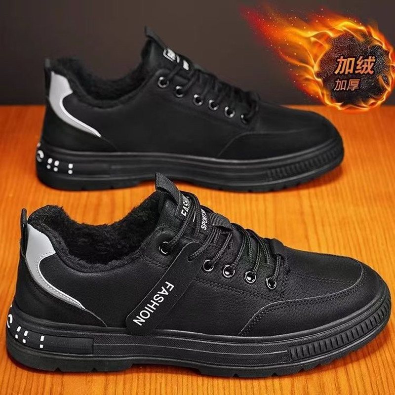 أحذية رجالية 2025 موقع بناء شتوي جلد للعمل مقاوم للماء ومضاد للانزلاق ومقاوم للاهتراء أحذية عمل مقاومة للبرودة ودافئة أحذية قطنية مبطنة بالصوف