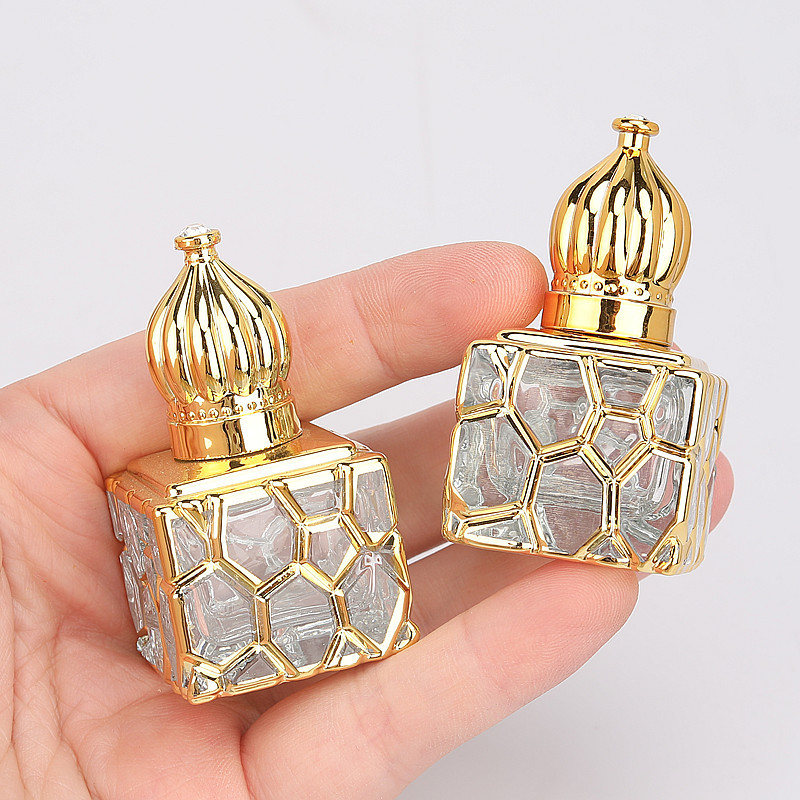 Z009-10Ml مكعب الماء مطلي كرة دوارة زجاجة زيت طبيعي زجاجة كرة دوارة مقاومة للضوء زجاجة عينات عطر زجاجة فارغة