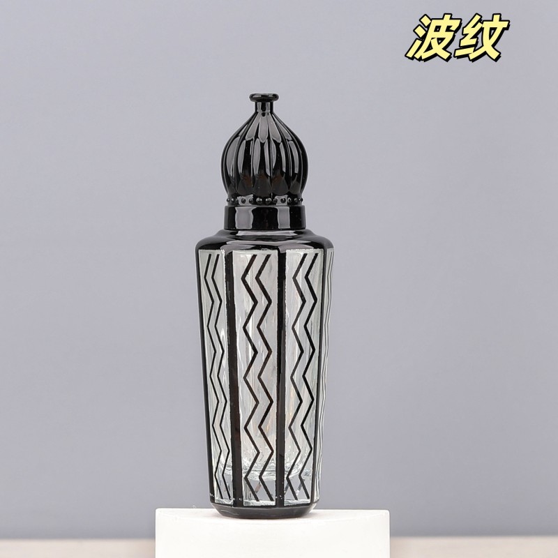 زجاجة عطر 15 مل، كرة دوارة، زجاجة زيت عطرية زجاجية عالية الجودة، كرة محمولة، زجاجة نقش مطلية بالكهرباء، زجاجة عطر بختم ساخن