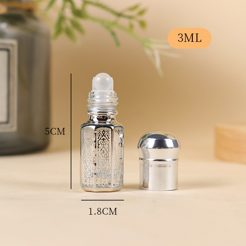 Z004-3Ml6Ml12Ml زيت طبيعي كرة دوارة زجاجة كرة دوارة زجاجة فارغة تدليك مسحة عينة زجاج مثمنة