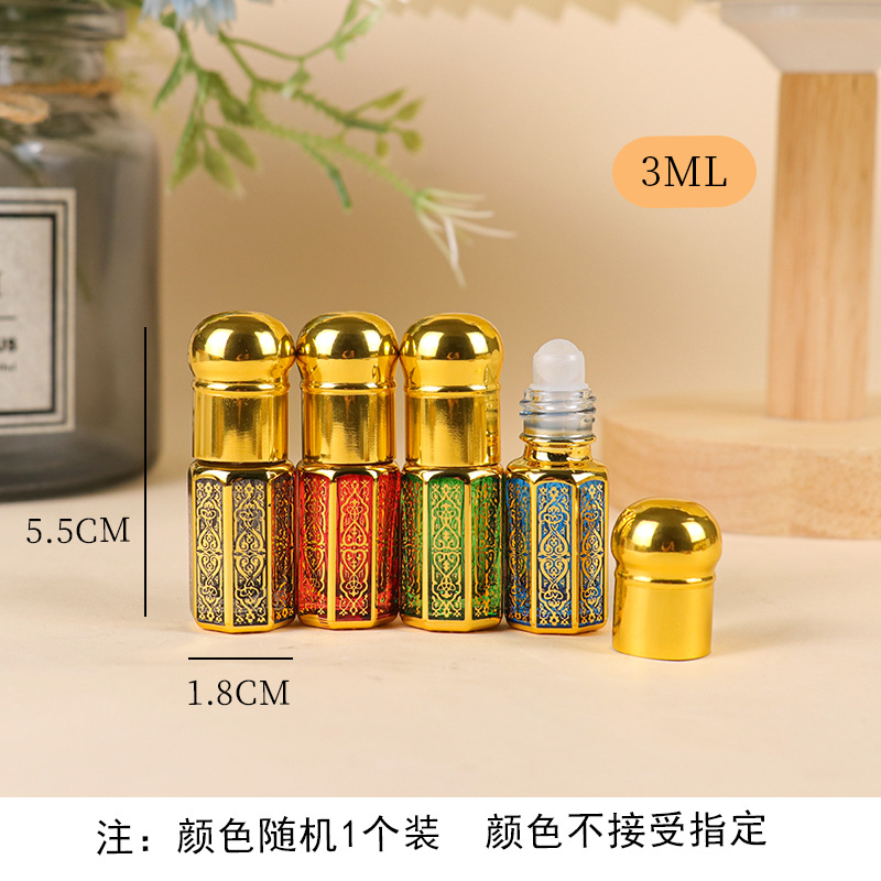 Z010C-3Ml6Ml12Ml زجاجة دوارة للزيت العطري زجاجة فارغة لتدليك مسحة عينة زجاجية محمولة