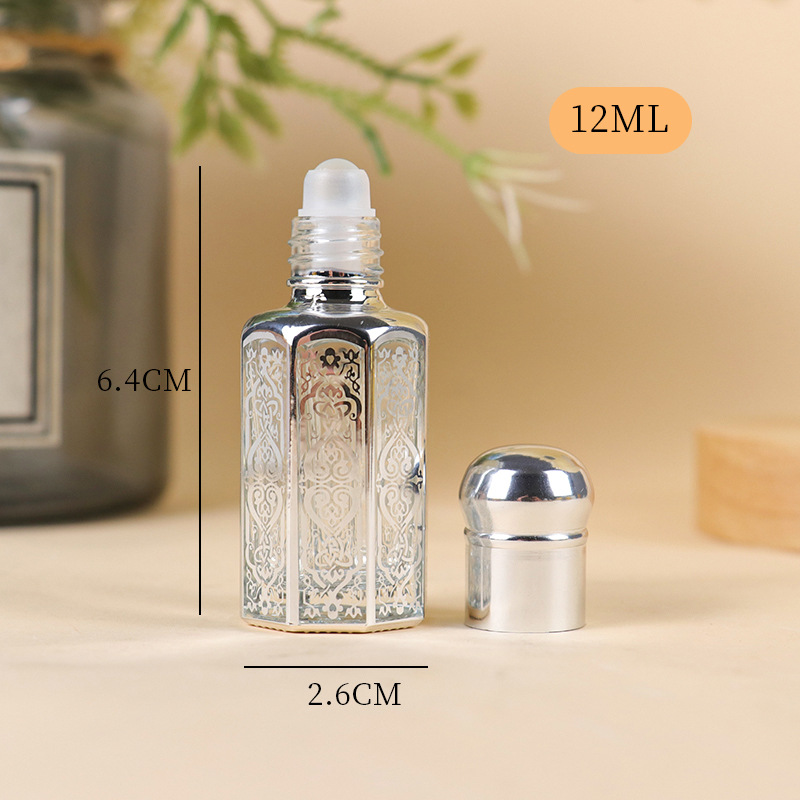 Z004-3Ml6Ml12Ml زيت طبيعي كرة دوارة زجاجة كرة دوارة زجاجة فارغة تدليك مسحة عينة زجاج مثمنة