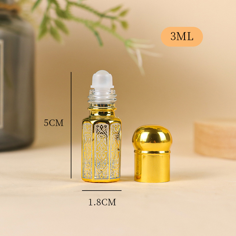 Z004-3Ml6Ml12Ml زيت طبيعي كرة دوارة زجاجة كرة دوارة زجاجة فارغة تدليك مسحة عينة زجاج مثمنة