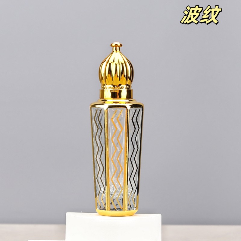 زجاجة عطر 15 مل، كرة دوارة، زجاجة زيت عطرية زجاجية عالية الجودة، كرة محمولة، زجاجة نقش مطلية بالكهرباء، زجاجة عطر بختم ساخن