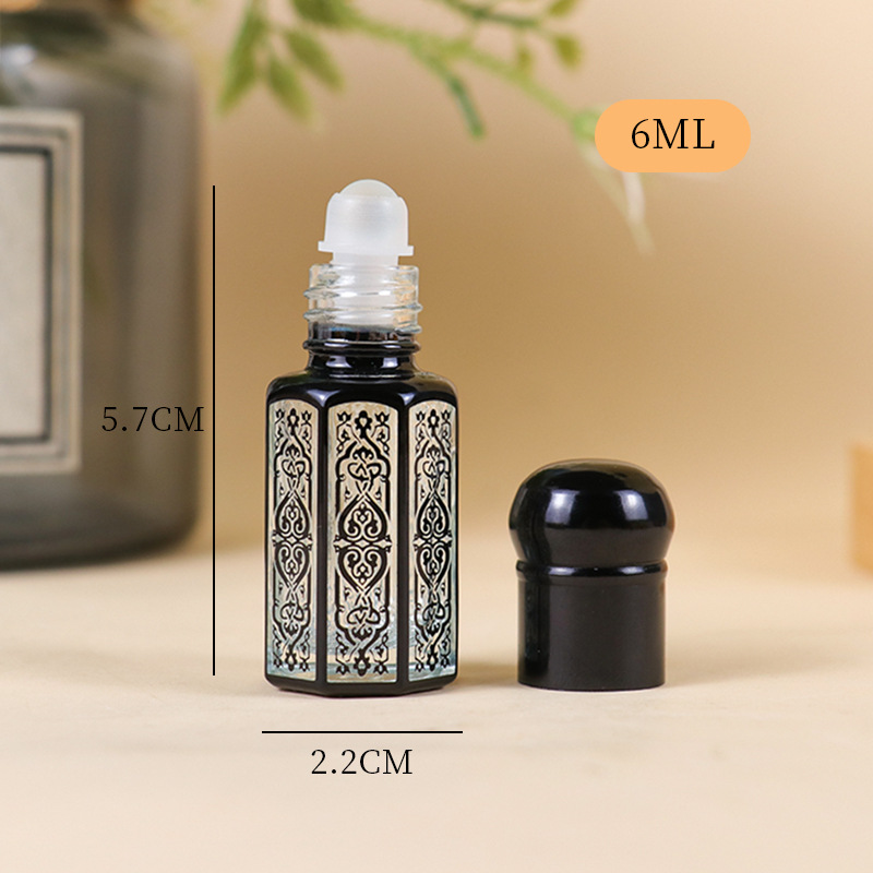Z004-3Ml6Ml12Ml زيت طبيعي كرة دوارة زجاجة كرة دوارة زجاجة فارغة تدليك مسحة عينة زجاج مثمنة