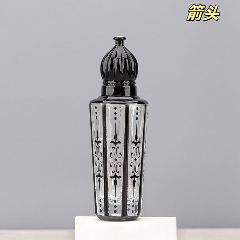 زجاجة عطر 15 مل، كرة دوارة، زجاجة زيت عطرية زجاجية عالية الجودة، كرة محمولة، زجاجة نقش مطلية بالكهرباء، زجاجة عطر بختم ساخن