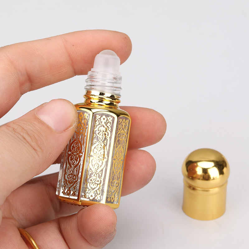 Z004-3Ml6Ml12Ml زيت طبيعي كرة دوارة زجاجة كرة دوارة زجاجة فارغة تدليك مسحة عينة زجاج مثمنة