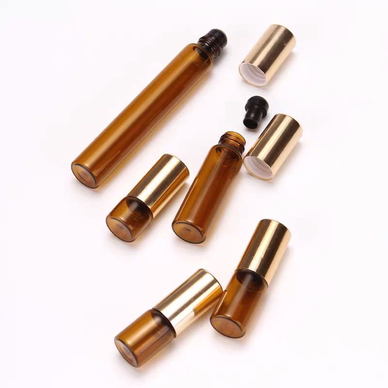 Z002-1Ml2Ml3Ml5Ml10Ml براون الكرة الدوارة زجاجة الزيت العطرية الفرعية الراقية كرة دوارة زجاجية زجاجة فارغة