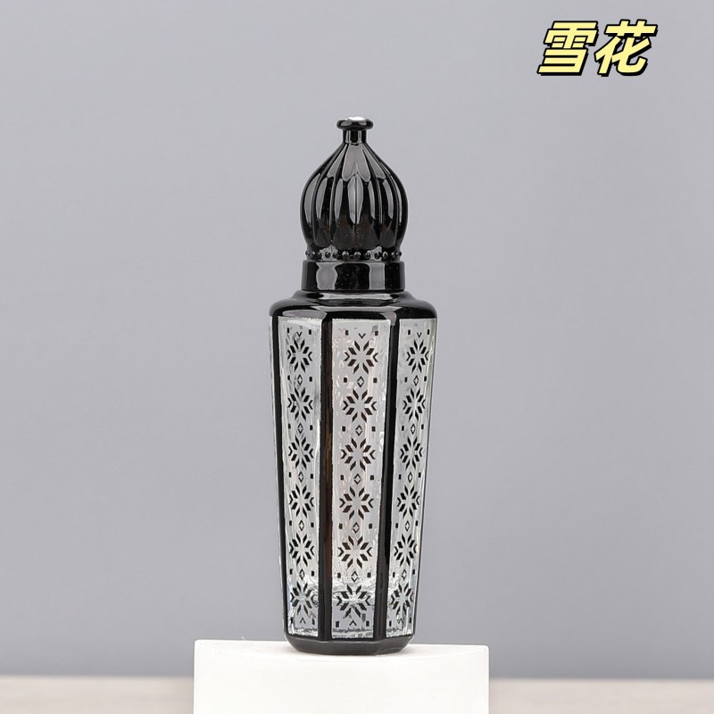 زجاجة عطر 15 مل، كرة دوارة، زجاجة زيت عطرية زجاجية عالية الجودة، كرة محمولة، زجاجة نقش مطلية بالكهرباء، زجاجة عطر بختم ساخن
