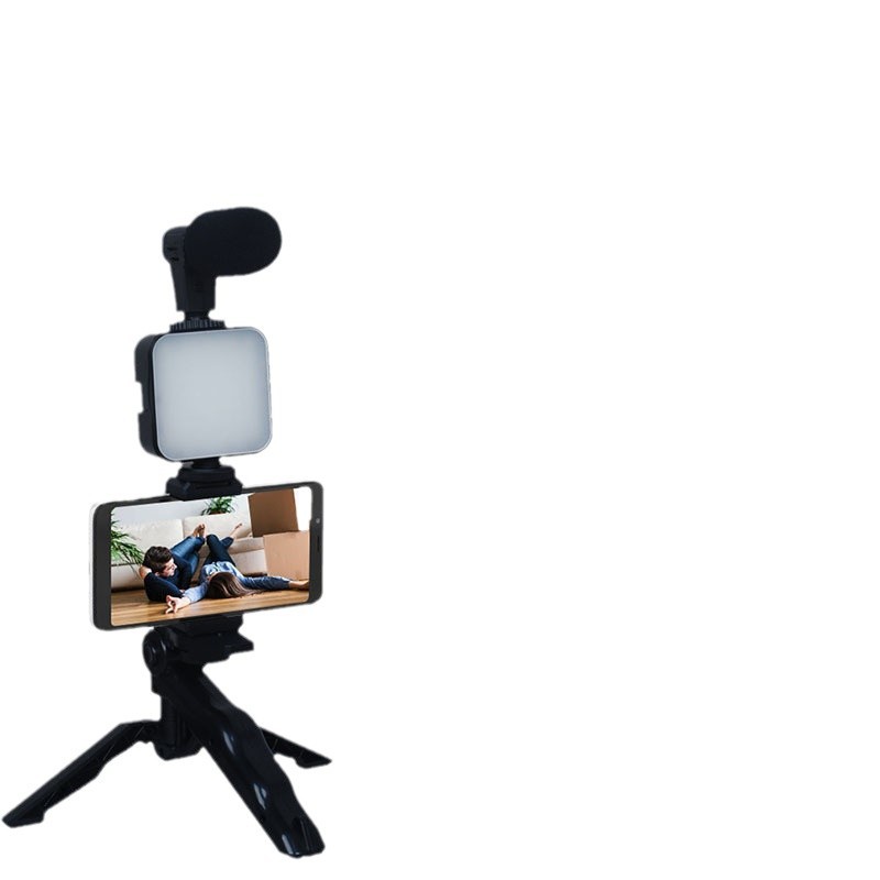 ميكروفون للبث المباش، مزود بجيب قابل للطي، طقم إضاءة تعبئة، مصباح مكتبي مربع صغير محمول باليد، مصباح تصوير فوتوغرافي صغير للمؤتمرات Ay49