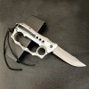 Outdoor self-defense tiger finger knuckle folding pocket knife four finger knuckle mechanical cool stainless steel knife broken window tool pocket