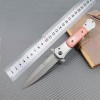 Outdoor self-defense knife chicken wing wooden handle sword fish folding knife back clip portable sharp knife barbecue meat knife