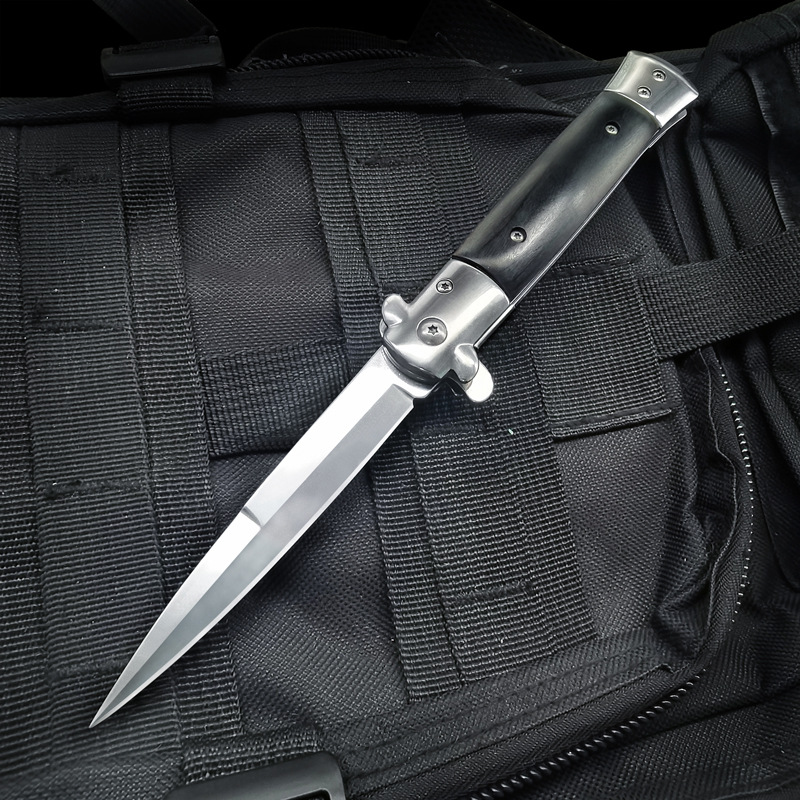 Mafia Stainless Steel Knife Outdoor Household Fruit Knife Self-Defense Outdoor Military Knife Folding Knife Dropshipping