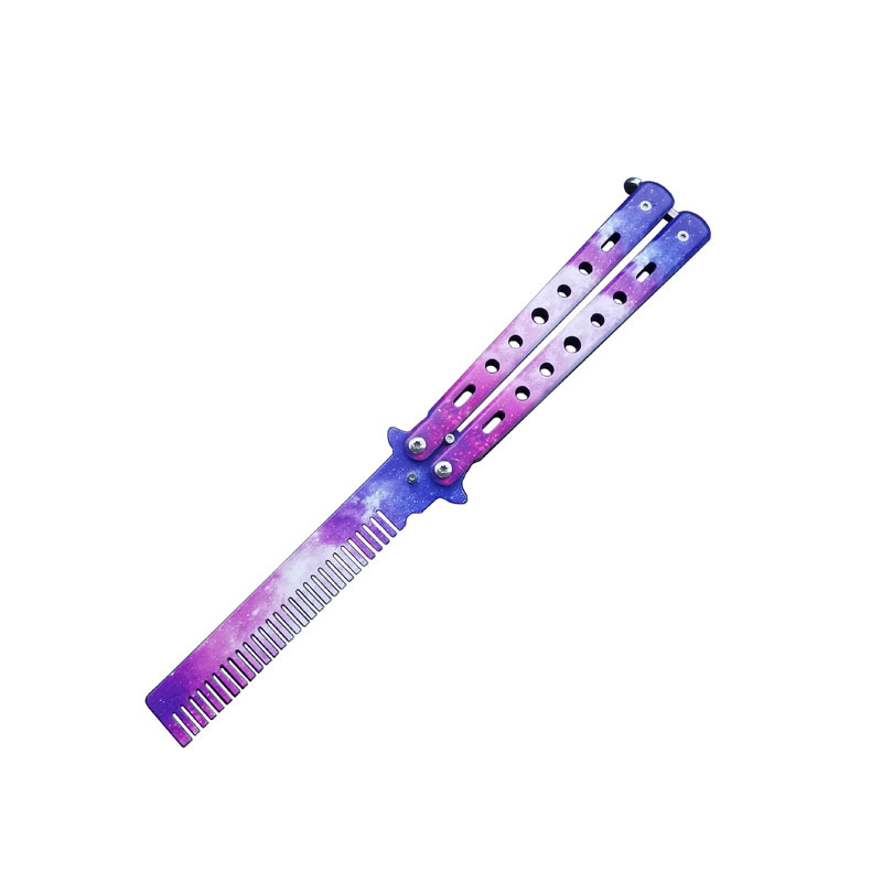 Butterfly Comb CSGO Folding Comb Beginner Novice Hand Knife Stainless Steel Butterfly Comb Practice Handy Gadget Unedged