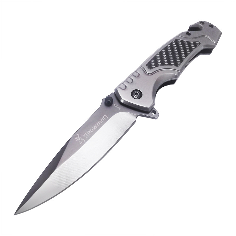 Stainless steel folding knife outdoor knife high hardness knife camping survival tool saber carbon fiber handle cutter