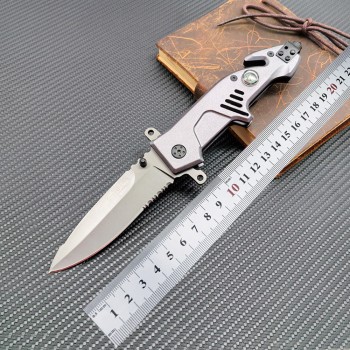 Cross-border Swiss rescue folding knife multi-purpose folding knife foreign trade pocket knife high hardness compass adventure survival knife