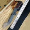 Cross-Border Supply Outdoor Stainless Steel Self-Defense Folding Knife Chicken Wing Wood Handle Tactical Knife Pocket Knife Window Breaker Cone