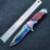 Foreign trade outdoor knife self-defense folding knife colorful field survival saber Amazon TEMU fruit knife wholesale