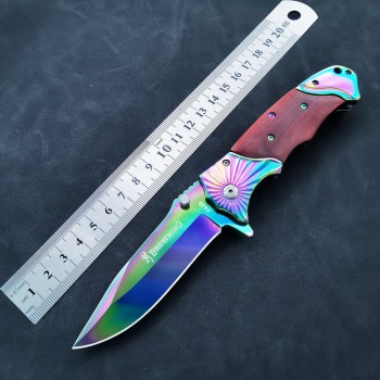 Foreign trade outdoor knife self-defense folding knife colorful field survival saber Amazon TEMU fruit knife wholesale
