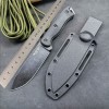 Outdoor Camping Survival Knife with Integrated Dragon Bone, Stone-Washed Finish, Small Straight Knife with Handle for Meat Disassembly, Wrapped K-Sheath Self-Defense Straight Knife