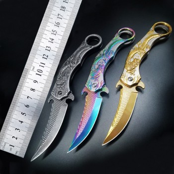 Exquisite fruit knife Jinlong knife creative folding knife camping outdoor knife collection cold weapon relief knife wholesale