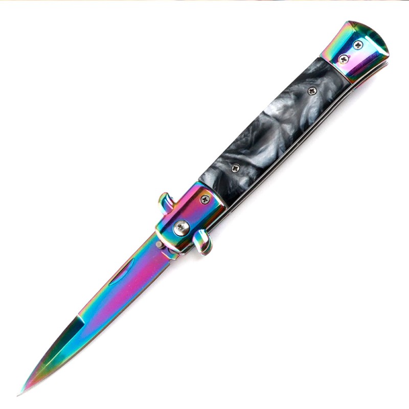 Mafia Stainless Steel Knife Outdoor Household Fruit Knife Self-Defense Field Tactical Knife Exquisite Fruit Small Folding Knife