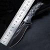 Cross-border embossed steel handle folding knife creative wolf head camping tactical knife portable high hardness stainless steel fruit knife