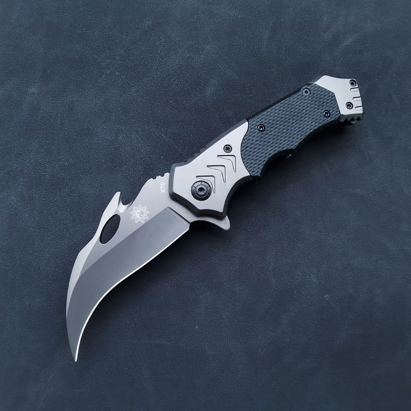 Folding Claw Knife, Self-Defense Portable Knife, Outdoor Hunting Knife, Outdoor Survival Fruit Knife, Sharp Multi-Functional Short Knife