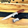 Outdoor survival knife sandalwood handle folding knife portable knife wilderness survival high hardness multi-function saber