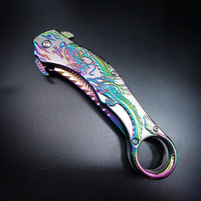 Exquisite fruit knife Jinlong knife creative folding knife camping outdoor knife collection cold weapon relief knife wholesale