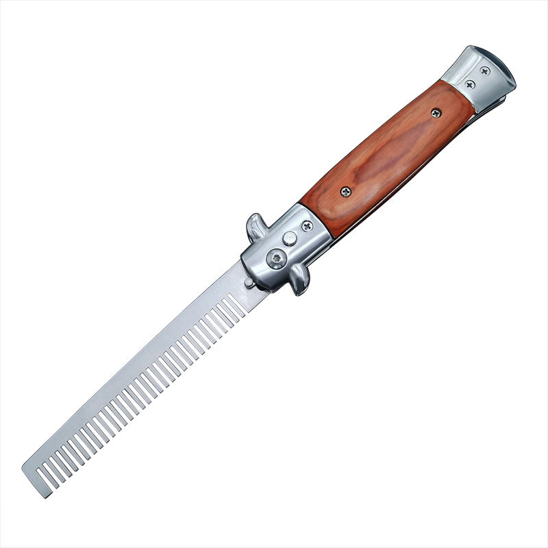 Portable spring comb American style oil head portable comb artifact automatic hair comb outdoor pocket comb ornamental cutter