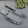 Outdoor Camping Survival Knife with Integrated Dragon Bone, Stone-Washed Finish, Small Straight Knife with Handle for Meat Disassembly, Wrapped K-Sheath Self-Defense Straight Knife