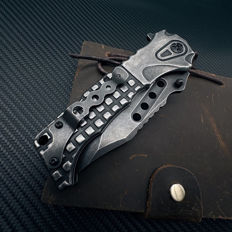 Amazon Cross-Border Supply Outdoor Survival Heavy-Duty Folding Knife Stone-Washed Stainless Steel Folding Knife High-Quality Sharp Knife