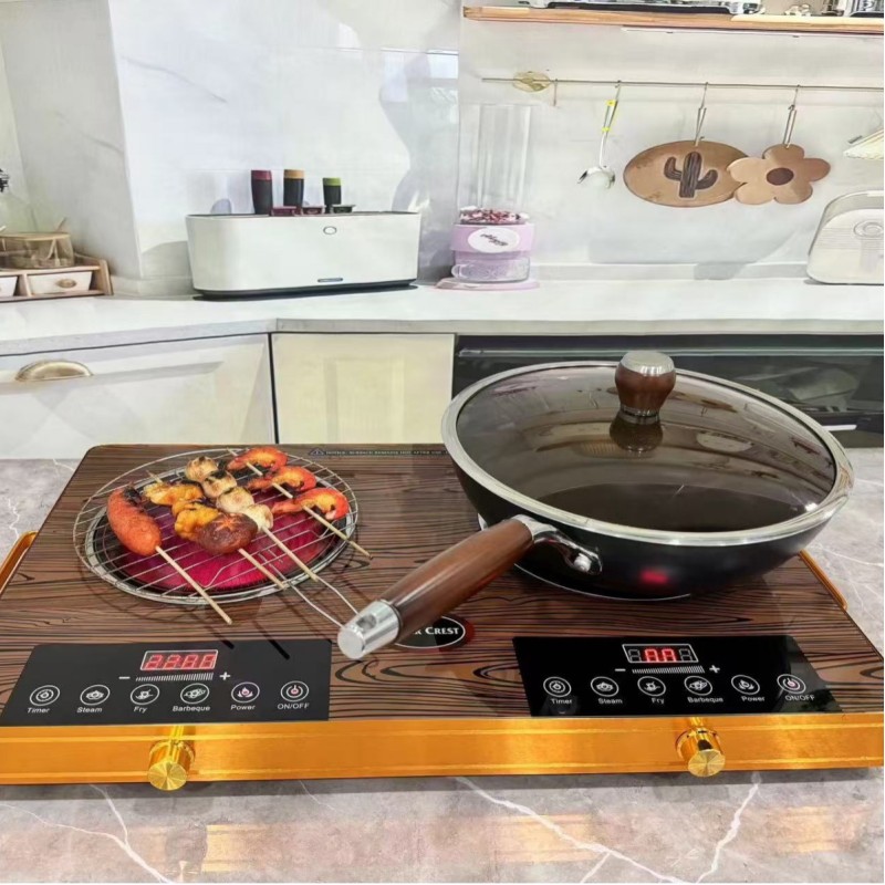 Wholesale and Export Cross-border Double Stove Electric Ceramic Stove Single Stove English Household Multi-function Intelligent Household Energy Frying Light Wave Energy Saving