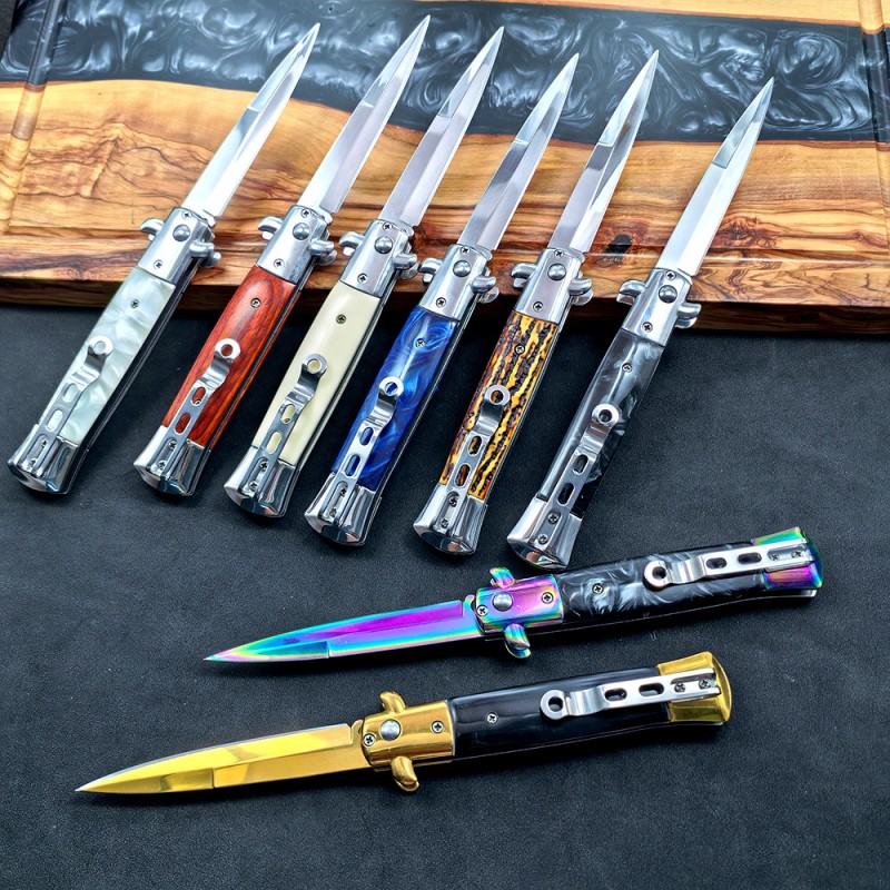 Mafia Stainless Steel Knife Outdoor Household Fruit Knife Self-Defense Field Tactical Knife Exquisite Fruit Small Folding Knife