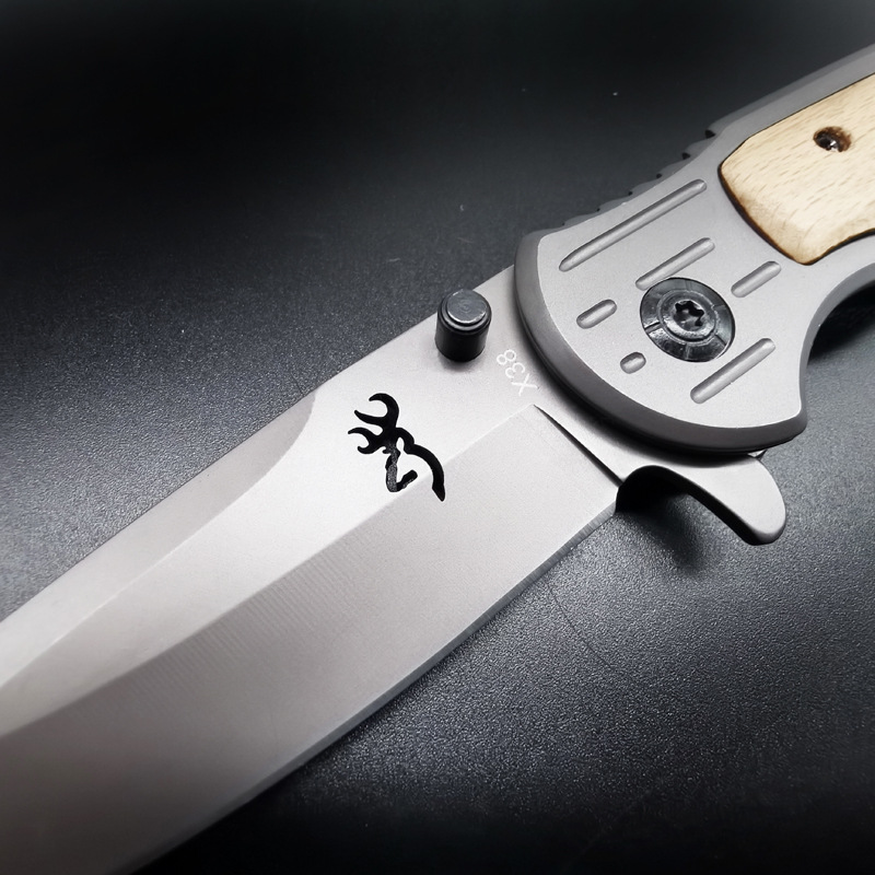 Mini knife self-defense portable fruit knife high hardness camping folding knife cross-border Browning knife folding knife wholesale