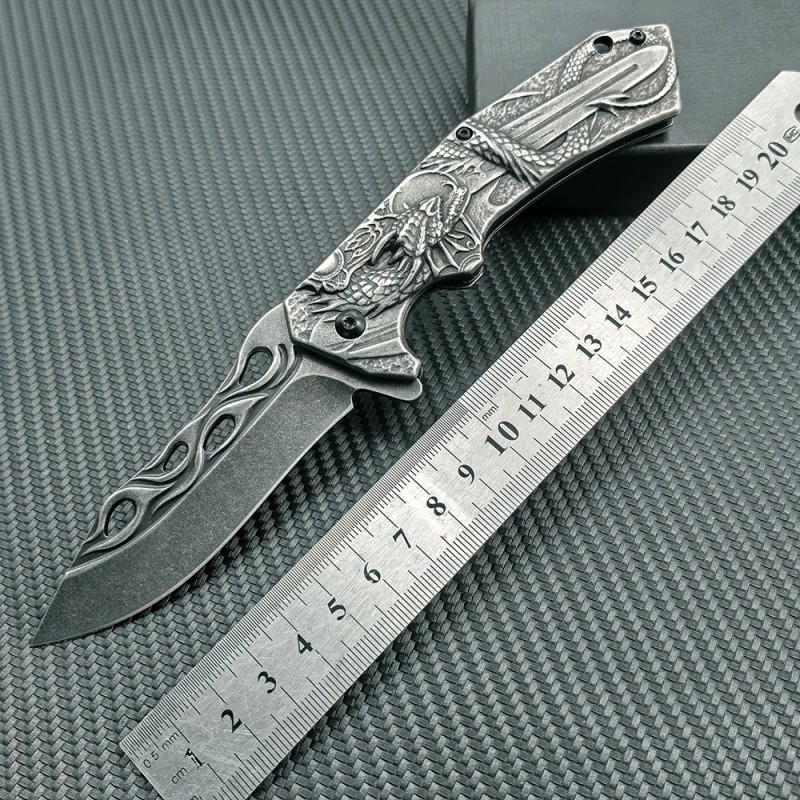 Creative relief cross-border source outdoor self-defense folding knife exquisite gift knife sharp high hardness tactical saber