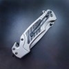 Stainless steel folding knife outdoor knife high hardness knife camping survival tool saber carbon fiber handle cutter