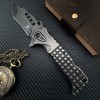 Amazon Cross-Border Supply Outdoor Survival Heavy-Duty Folding Knife Stone-Washed Stainless Steel Folding Knife High-Quality Sharp Knife