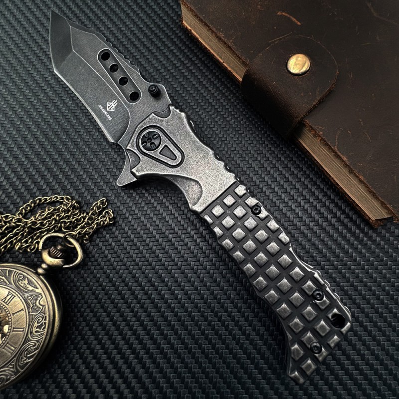 Amazon Cross-Border Supply Outdoor Survival Heavy-Duty Folding Knife Stone-Washed Stainless Steel Folding Knife High-Quality Sharp Knife