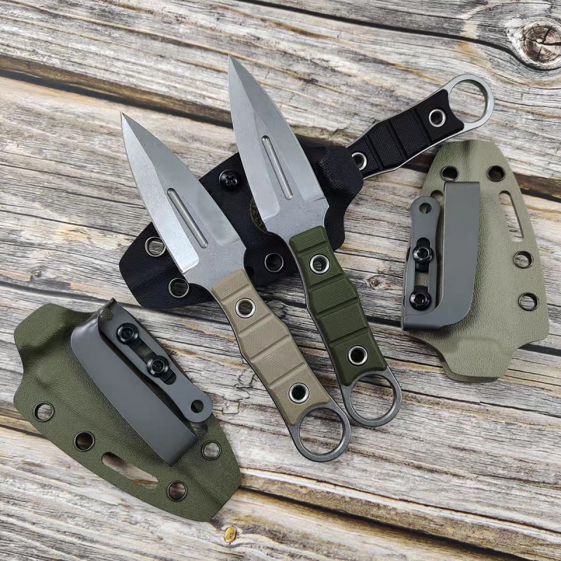 Cross-Border Russian Ear-Cutting Mini Knife Integrated Keel Outdoor Knife K Sheath Tactical Small Straight Knife Portable Ring Knife